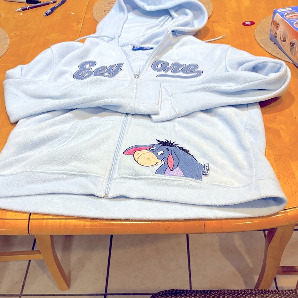 Disney Eeyore adult hoodie light blue